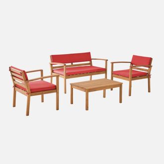 Sweeek Conjunto De Jard&iacute;n De Madera De Acacia, 4 Plazas