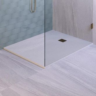 Marcel Breuer Asteroid Douchebak 100x140 incl. antislip en antibacterieel mineraalmarmer mat wit