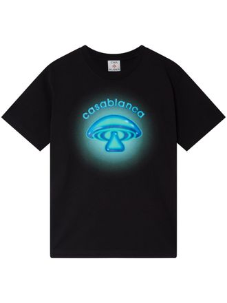 Casablanca Short-Sleeved Boxy-Cut T-Shirt with Bold Mushroom Graphic