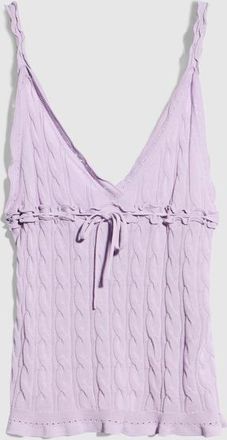 Gucci Braided Cotton Blend Top, Pink