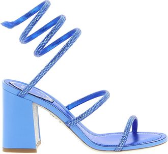 Rene Caovilla Blue Viscose Stiletto Heel Womens Sandals
