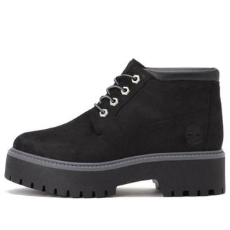 Timberland (WMNS) Timberland Stone Street Premium Platform Waterproof Chukka Boots Black Nubuck A5REN