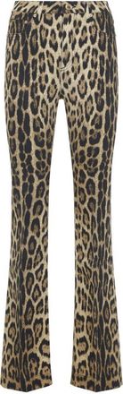 Roberto Cavalli Bootcut Beige Cotton Jeans