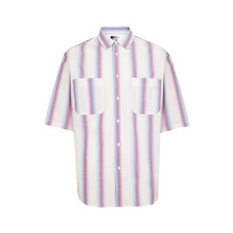 Isabel Marant Kort Mouw Ronde Hals Chemise - Heren - Korte mouwen Overhemden - Roze - XS - Katoen - Overhemden