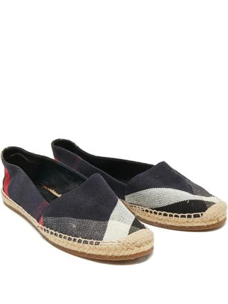 Burberry check flat-sole espadrilles - Blue