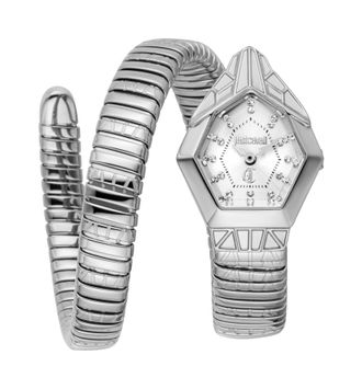 Just Cavalli Womens Signature Snake Gemma Ladies Fashion Watch - Silver JC1L358M0015 - One Size