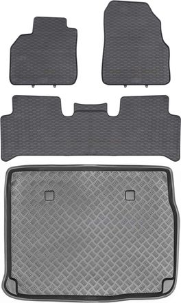 OEM Juego De Alfombrillas De Goma Para Renault Scenic Ii Minivan (2003-2009) + Alfombrilla Para El Maletero