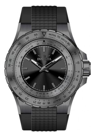 Invicta Aviator 49661 Heren Horloge - Quartz Uurwerk - Roestvrij Staal met zwarte Wijzerplaat - 50mm