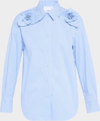 Aknvas Flora Striped Button-Front Shirt