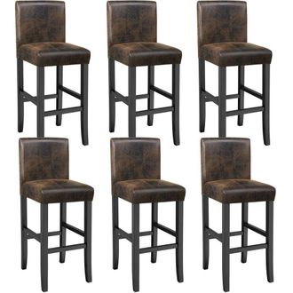 TecTake Bar Stool Dover Antique Brown Set Of 6