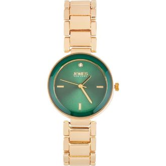 Jones New York Crystal Sunray Quartz Bracelet Watch, 32.5mm in Gold/Green at Nordstrom Rack