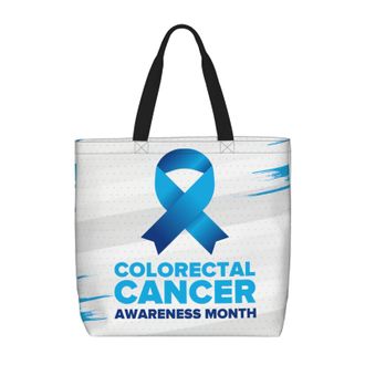 Generic Women Handbag Colorectal Cancer Awareness Month Tote Bag Waterproof Fashion Beach Travel Bags, For Holiday, Wedding, Gym, Christmas, School