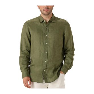 Scotch & Soda Overhemden, Heren, Groen, XL, Linnen, Linnen Regular Fit Overhemd