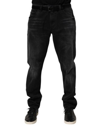 Dolce & Gabbana Mens Denim Regular Fit Jeans - Black Cotton - Size EU 54 (Mens)