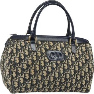 Dior Pre-owned Handbags, female, Blue, Size: ONE SIZE Pre-owned Canvas Boston Bag