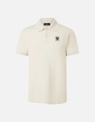 Belstaff Mens Belstaff Tipped Polo Shirt Silver Birch - Tan - Size: 38