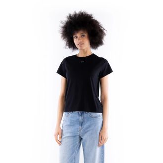 Pinko Pinko, Tops, Dames, Zwart, M, Katoen, Mini Logo T-shirt