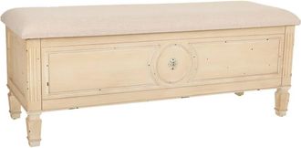 Wanderlust Deco Banqueta de madera acolchada 120 x 43 x 48h cm
