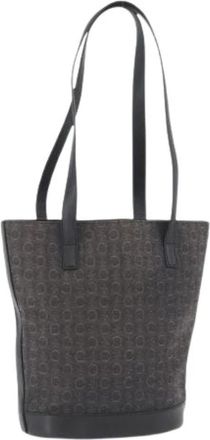 Celine Pre-owned Macadam Canvas Tote Bag - Dames - Vintage Shopper - Zwart - ONE Size - Leer - Vintage