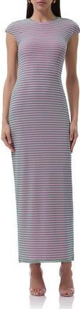 AFRM Cody Mesh Maxi Dress in Rose Stripe at Nordstrom Rack, Size X-Large