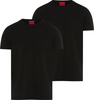 HUGO BOSS T-Shirt HUGO HUGO-Round, Herren, Gr. XXL, schwarz001, Single Jersey, Obermaterial: 96% Baumwolle, 4% Elasthan, unifarben, slim fit normal, Rundhals, a