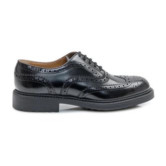 Doucal's Veterschoenen - Heren - Veterschoenen - Zwart - 44 EU - Leer - Schoenen