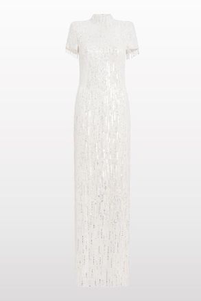 Jenny Packham Madeleine Sequin Beaded Dress in Ivory at Nordstrom, Size 12 Uk
