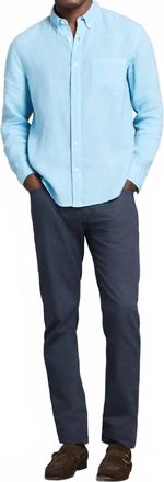 Billy Reid Tuscumbia Linen Button Down Shirt In Sky Blue