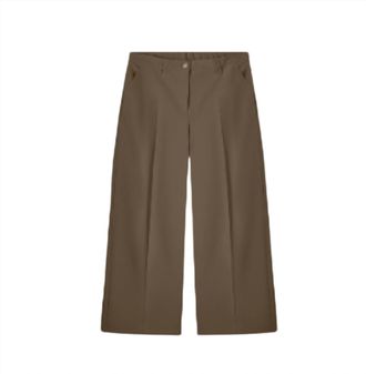 Summum Women Foam Wide Leg Trousers In Dark Forest