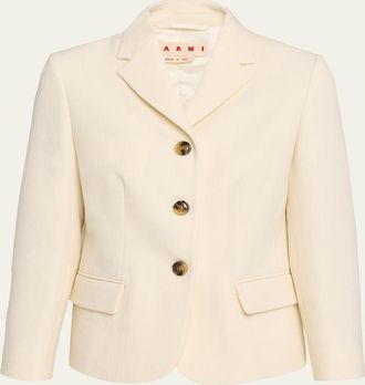 Marni Double Wool Crepe Single-Breasted Blazer Jacket