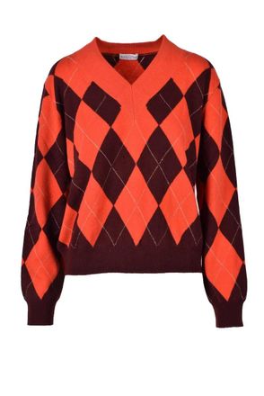 Ballantyne Argyle Pattern Cashmere Pullover Sweater