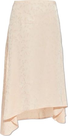 Victoria Beckham Asymmetrische Rok met Bloemenmotief - Dames - Midirokken - Roze - 2XS - Rokken