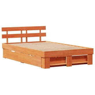 vidaXL Estructura De Cama Con Cabecera Marr&oacute;n Cera 120 X 190 Cm Vidaxl