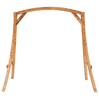 Berkfield Home Swing Frame Solid Bent Wood with Teak Finish in Brown
