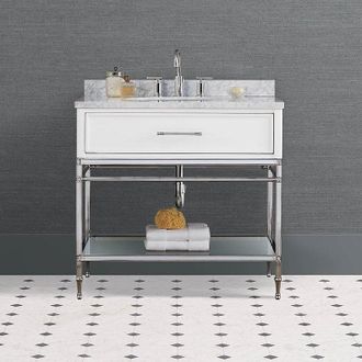 Frontgate 36 Single Bath Vanity - Cloud Chrome, Individual Cloud Chrome - Frontgate Resort Collection