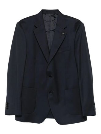 Lardini virigin wool single-breasted blazer - men - Virgin Wool - 56 - Black