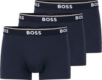 HUGO BOSS Mens Hugo Boss 3 Pack Stretch Cotton Boxer Trunks in Navy