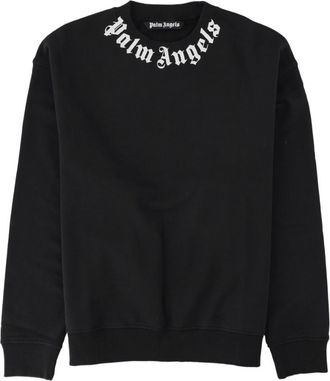 Palm Angels Black Gothic Text Printed Sweatshirt
