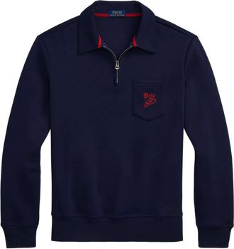 Polo Ralph Lauren Sweater met mesh kraag - Blauw