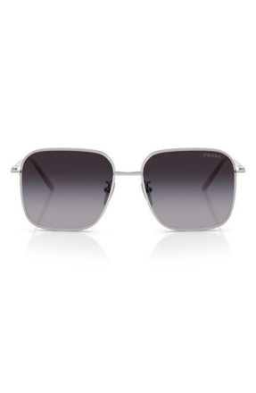 Prada 57mm Square Sunglasses in Silver /Grey Gradient at Nordstrom