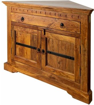 Massivmoebel24 Oxford 0505 Mobile angolare in legno di acacia - laccato / miele 107x54x80