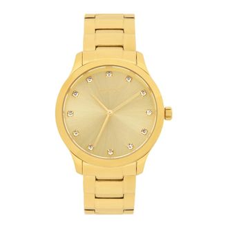 Kazar Dameshorloge met indexen in de vorm van kristallen - Dames - Horloges - Geel - ONE Size - Accessoires