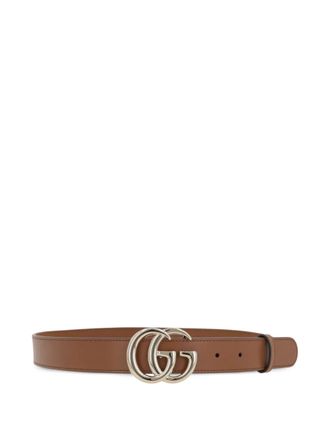 Gucci double G-buckle leather belt - Brown