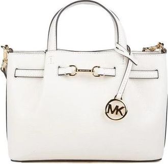 Michael Kors Carson Small Satchel - Dames - Handtassen - Beige - ONE Size - Leer - Tassen