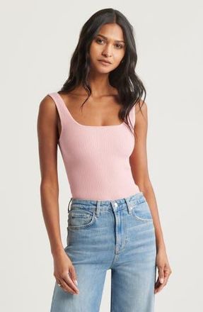 Open Edit Luxe Sculpt Rib Tank in Pink Beauty at Nordstrom Rack, Size X-Small