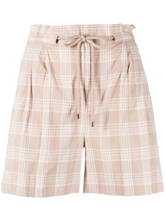 Woolrich check-print seersucker shorts - women - Cotton/Spandex/Elastane/Cotton - S - Neutrals