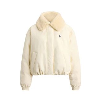 Ralph Lauren Chaqueta acolchada de plum&oacute;n con cuello de pelo alto - Jackets - Mujer - Beige - S