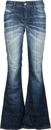 Diesel Jeans - Dames - Flared Jeans - Blauw - W28 - Katoen - Jeans