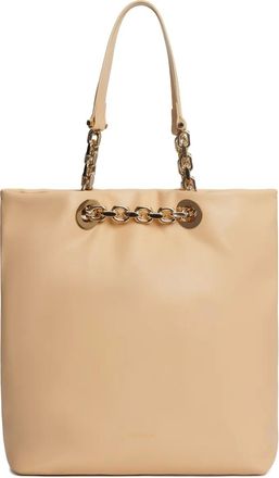 Fabiana Filippi Borsa tote in pelle con finitura a catena - Toni neutri