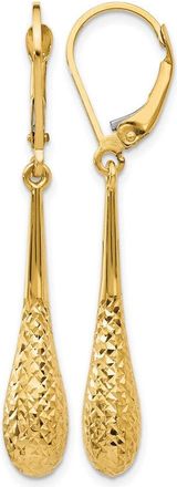 Diamond2Deal 14K Yellow Gold Teardrop Drop Dangle Earrings